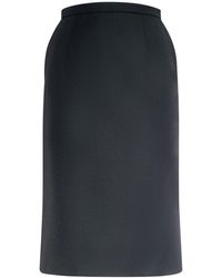 Dolce & Gabbana - Wool Blend Crepe Midi Skirt - Lyst