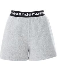Alexander Wang Shorts Aus Stretch-baumwollkord - Grau