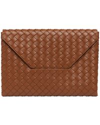Bottega Veneta - Large Origami Leather Envelope Pouch - Lyst