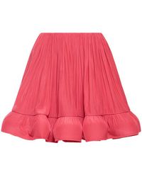 Lanvin - Ruffled Charmeuse Mini Skirt - Lyst