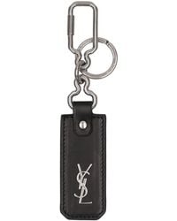 Saint Laurent - Cassandre Monogram Leather Key Ring - Lyst