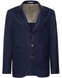 Brunello Cucinelli - Wool Flannel Suit Jacket - Lyst