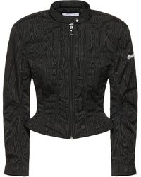 Marine Serre Wolle Einreihiger Blazer mit Logo-Print in Schwarz Damen Bekleidung Jacken Blazer Sakkos und Anzugsjacken 