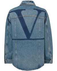 Valentino Bluse Aus Baumwolldenim in Blau für Herren Herren Bekleidung Hemden Freizeithemden und Hemden 