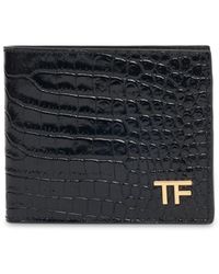 Tom Ford - Brieftasche Aus Leder Mit Logodruck - Lyst