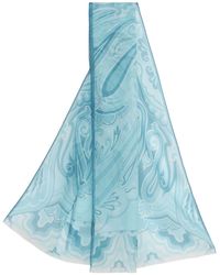 Etro Foulard en soie calcutta - Bleu