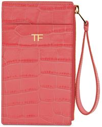Tom Ford Multifunktionstasche Aus Leder Mit Tf-prägung - Pink