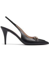 Gucci - 85Mm Erin Leather Slingback Pumps - Lyst