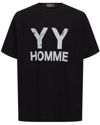 Yohji Yamamoto - Camiseta yyh de algodón estampada - Lyst