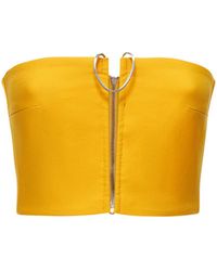 Dion Lee - Compact Cotton Twill Metal Crop Top - Lyst