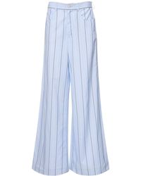 Marni - Striped Cotton Poplin Mid Waist Pants - Lyst