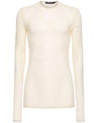 Dolce & Gabbana - T-shirt à manches longues en tulle - Lyst