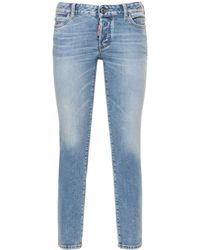 Jeans Cropped Slim Fit Jennifer In Denim Di Cotone di DSquared² in Blu Donna Abbigliamento da Jeans da Jeans capri e cropped 