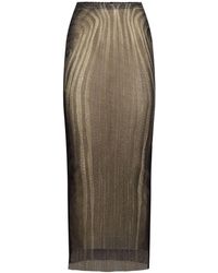 Jean Paul Gaultier - Langer Rock Aus Mesh Mit Druck - Lyst