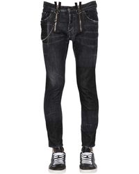 DSquared² Jeans "skater" De Denim Con Cremallera 16cm - Negro