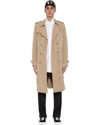 Valentino Plisse Tech Canvas Trench Coat - Natural