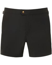 Tom Ford Compact Poplin Swim Shorts W/ Piping in Blue for Men | Lyst