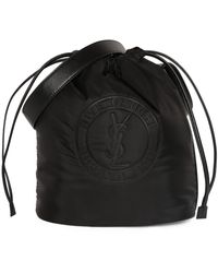 Saint Laurent - Rive Gauche Laced Leather Bucket Bag - Lyst