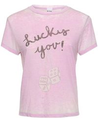 RE/DONE - Mujer Camiseta De Jersey De Algodón Estampada - Lyst