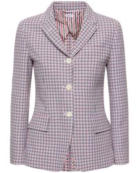 Thom Browne - Cotton Check Crepe Jacket - Lyst