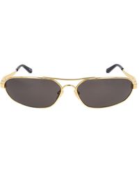 Balenciaga 0227s Stretch Oval Metal Frame Sunglasse in Blue | Lyst