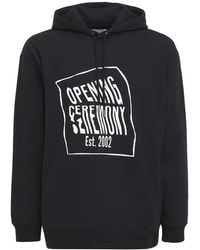 Opening Ceremony Box-logo Cotton Hoodie in Green for Men | Lyst Canada