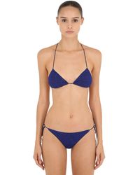 Oséree Dreiecksbikini Aus Lurex Und Lycra - Blau