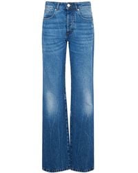 Ami Paris - High Rise Cotton Denim Straight Jeans - Lyst