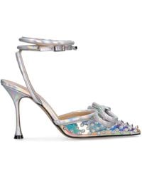 Mach & Mach - 100Mm Double Bow Pvc & Leather Sandals - Lyst