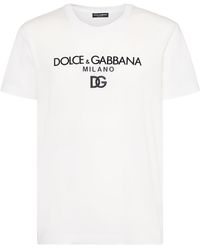 Dolce & Gabbana - Camiseta de algodón con logo - Lyst