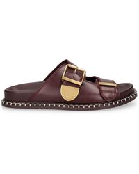 Chloé - 20Mm Rebecca Leather Flat Sandals - Lyst
