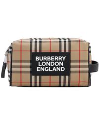 Burberry Kosmetiktasche Aus Canvas Mit Karos "hart" - Mehrfarbig