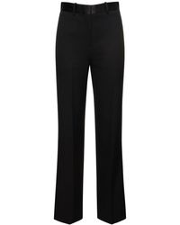 Victoria Beckham - Tapered Wool Blend Pants - Lyst