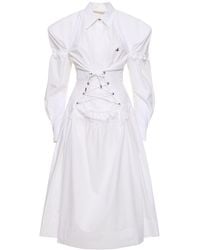 Vivienne Westwood - Kate Cotton Lace-up Midi Shirt Dress - Lyst