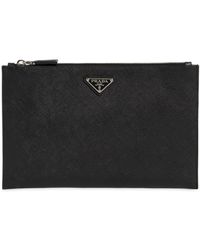 Prada Beutel Aus Saffianoleder - Schwarz
