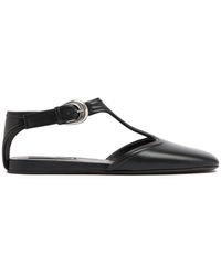 Jil Sander - レザーメリージェーンフラットシューズ - Lyst