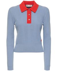 Tory Sport - Polo in pointelle di cotone - Lyst