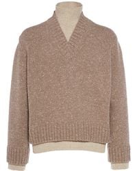 Bottega Veneta - Double Layer Wool Knit Sweater - Lyst