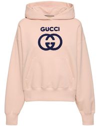 Gucci - Felpa in jersey di cotone con cappuccio - Lyst