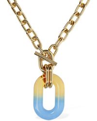 Paco Rabanne Xl Link Resin Long Chain Necklace - Metallic