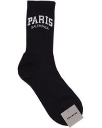 Balenciaga Socken Aus Baumwollmischung "paris" - Schwarz
