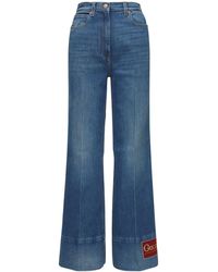 Gucci Jeans Acampanados De Denim De Algodón - Azul