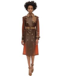Burberry Rubber & Croc Printed Trench Coat - Brown