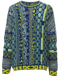 Herren Bekleidung Pullover und Strickware Rundhals Pullover McQ Strickpullover Aus Baumwollmischung longnow in Blau für Herren 