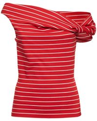 MSGM - Striped Jersey Top - Lyst
