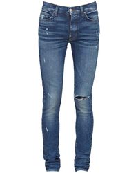 amiri 15cm patchwork cotton denim jeans