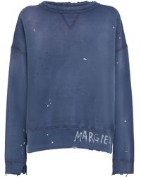 Maison Margiela - Distressed Cotton Sweatshirt - Lyst
