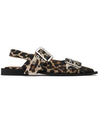 Ganni - バックルフラットシューズ 20mm - Lyst