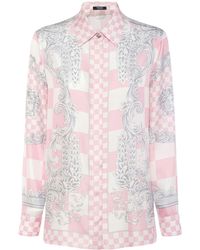 Versace - Camisa de sarga de seda con estampado - Lyst