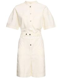 Isabel Marant - Kiara Belted Cotton Overalls - Lyst